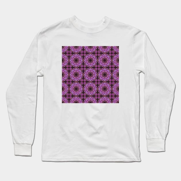 Purple Geometric Pattern Long Sleeve T-Shirt by xenapulliam